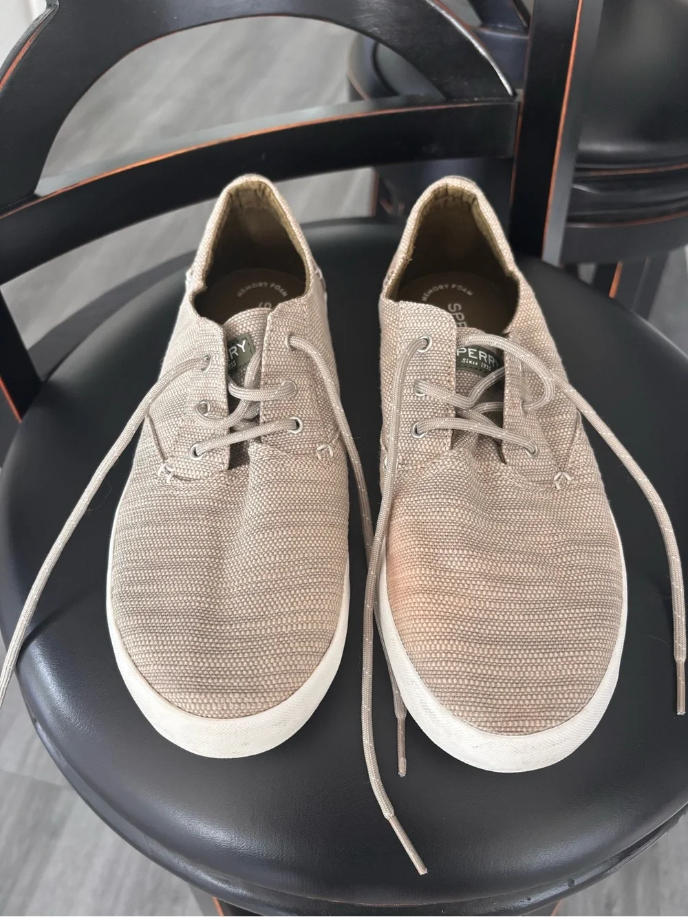 Sperry Men’s Tan Knit Lace-Up Boat Shoes